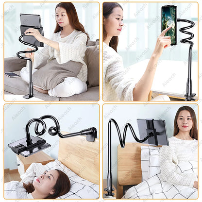 Flexible Gooseneck Tablet Mount: Hands-Free Bed & Desk Holder for iPad, Samsung, Xiaomi (4.7-11 inch) - Phone & Tablet Stand