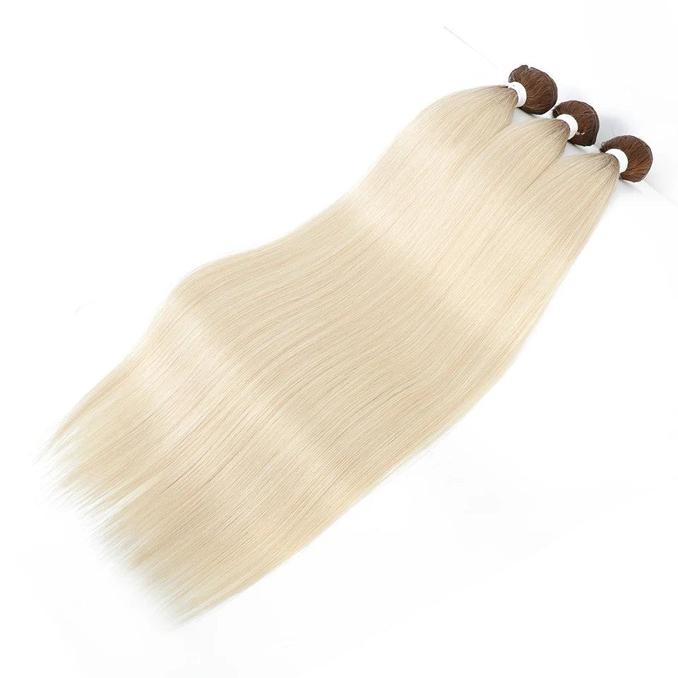 26" Ombre Straight Synthetic Hair Extensions – Smooth Weaving, Full Blue Hair Bundles from Root to End