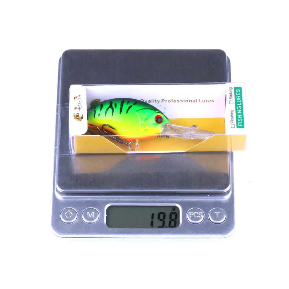 HENGJIA 13G 9CM Fishing Lures | Rock Crank Bait Crankbait Minnow with Bass Treble Hooks | Swim Hard Lure Baits Wobbler with Long Big Tongue