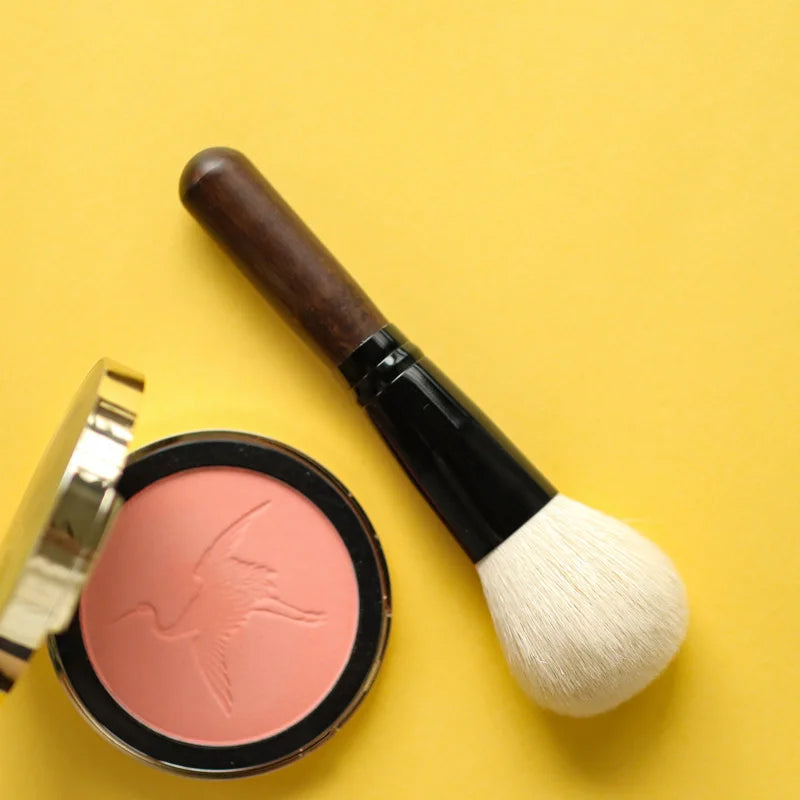 OVW Goat Hair Powder Makeup Brush – Portable Travel Blending Cosmetic Tool