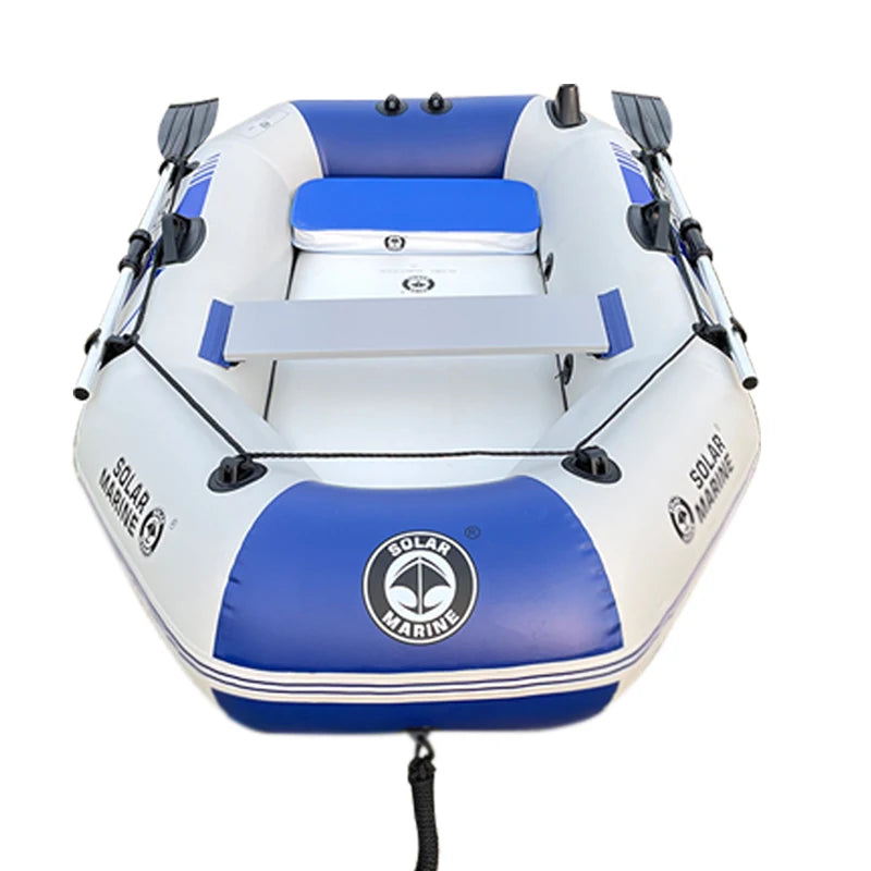 Solar Marine 2-Person Inflatable PVC Fishing Boat – 2M Wear-Resistant Kayak Canoe with Free Accessories