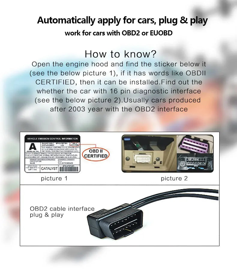 ADQ 5.5" OBD2 HUD Car Head-Up Display – Digital Speedometer, Tachometer, Windshield Projector with Speed, Water Temp & RPM Alarm