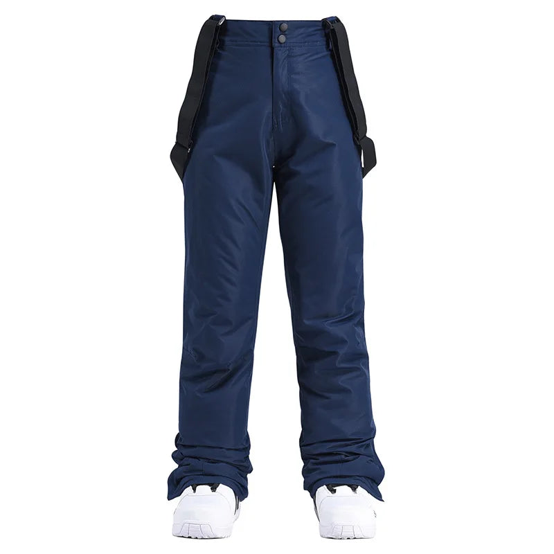 Men & Women Winter Ski Pants – Windproof Waterproof Snowboard Suspender Trousers Thick Warm Plus Size