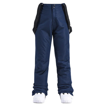 Men & Women Winter Ski Pants – Windproof Waterproof Snowboard Suspender Trousers Thick Warm Plus Size