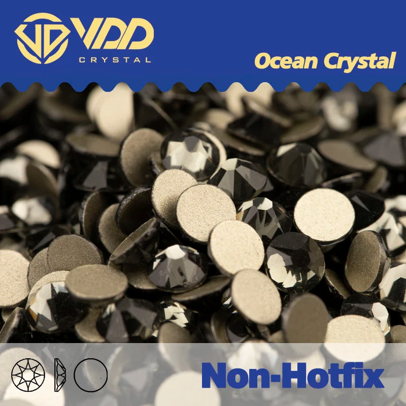 VDD Non Hot Fix Crystal Nail Art Rhinestones - 2088 Flower Flatback Gems for DIY Nail Decorations
