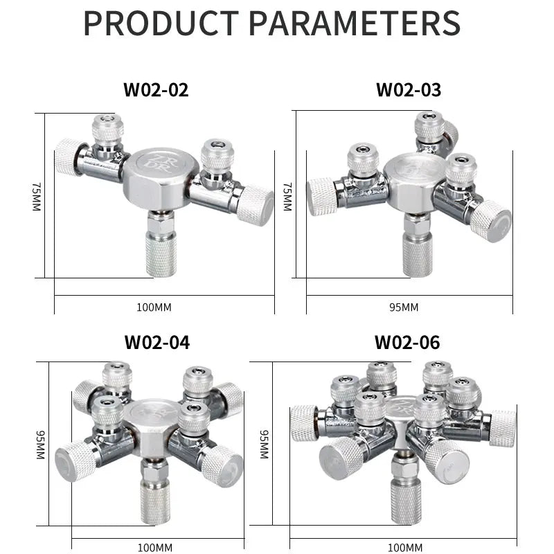 ZRDR Stainless Steel Aquarium CO2 Multi-Way Distributor – Splitter Needle Valve, Check Valve & Bubble Counter for Solenoid Regulator