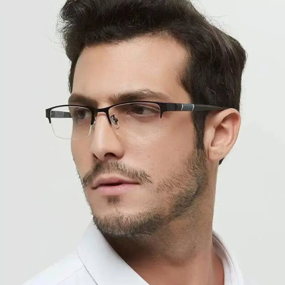 Metal Anti-Blue Light Reading Glasses – Farsighted Eyewear for Men, Business Style with Diopters +0.0 to +4.0