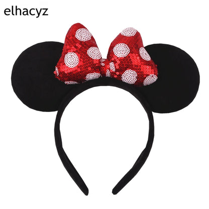 Big Classic Polka Dot Bow Minnie Mouse Ears Headband – Festival & Party Hairband for Women & Girls, Disney Trip Accessories