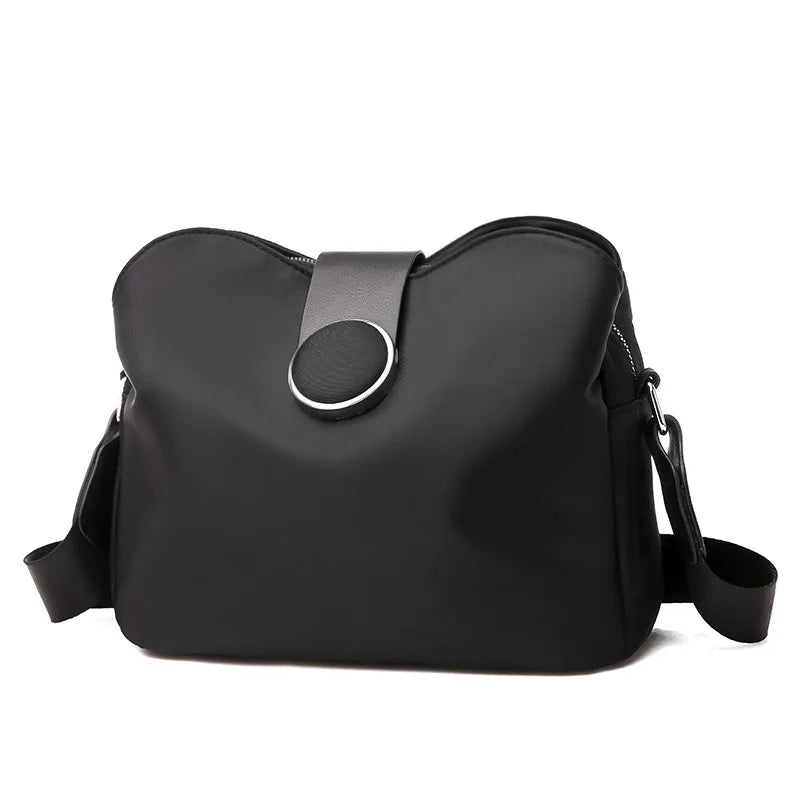 Vintage Waterproof Nylon Shoulder Bag for Women – Simple Crossbody Messenger Bag for Daily Use & Travel