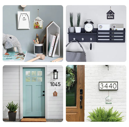 Putuo Decor Welcome House Shaped Wooden Sign – Rustic Hanging Plate for Home, Living Room Wall Decor