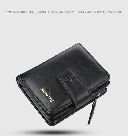 New Business Men’s Wallet — High-Quality PU Leather Zipper Card & Coin Holder, Vintage Male Purse