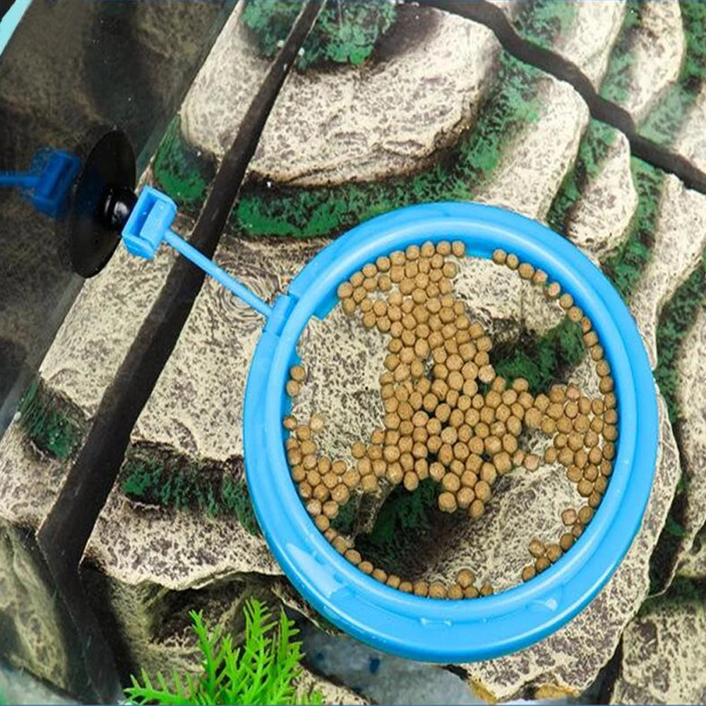 Aquarium Feeding Ring: New Floating Food Tray Station for Fish Tank, Square Circle Accessory with Water Plant Buoyancy Suction