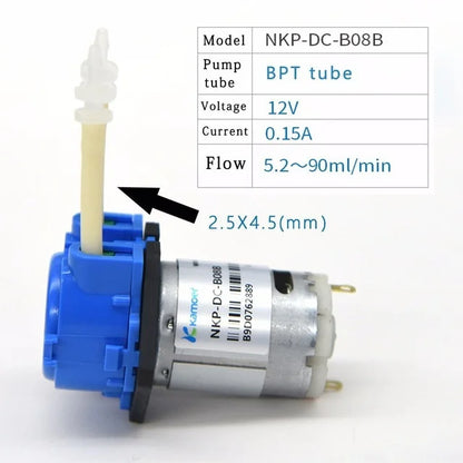 Kamoer DC 12V/24V Dosing Pump - Peristaltic Pump with Connector for Arduino, Aquarium, Lab & DIY Liquid Applications