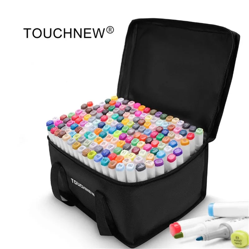 TOUCHNEW Alcohol Sketch Markers - Dual Tip Brush Pens for Manga Drawing & Art Supplies