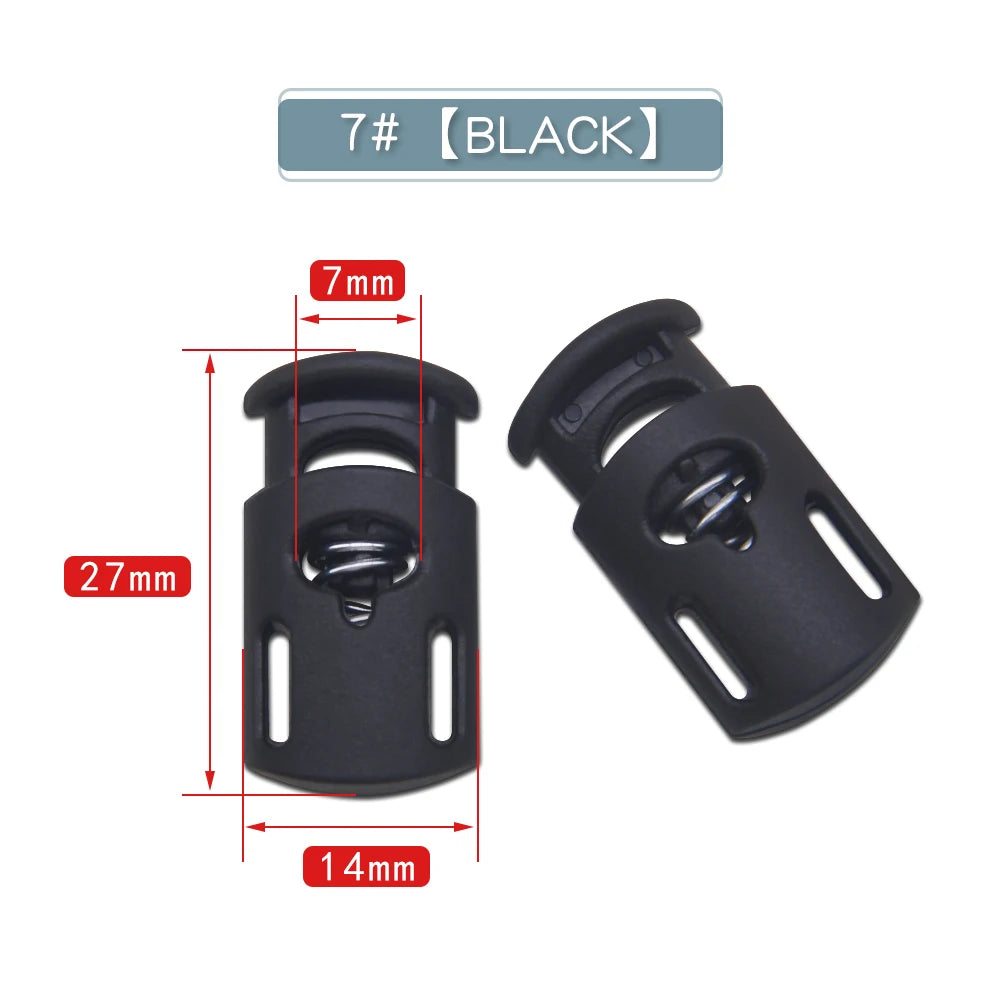 10pcs Plastic Cord Lock Stopper – Black Frost Toggle Clips for Shoelaces, Sportswear & DIY Bag Accessories