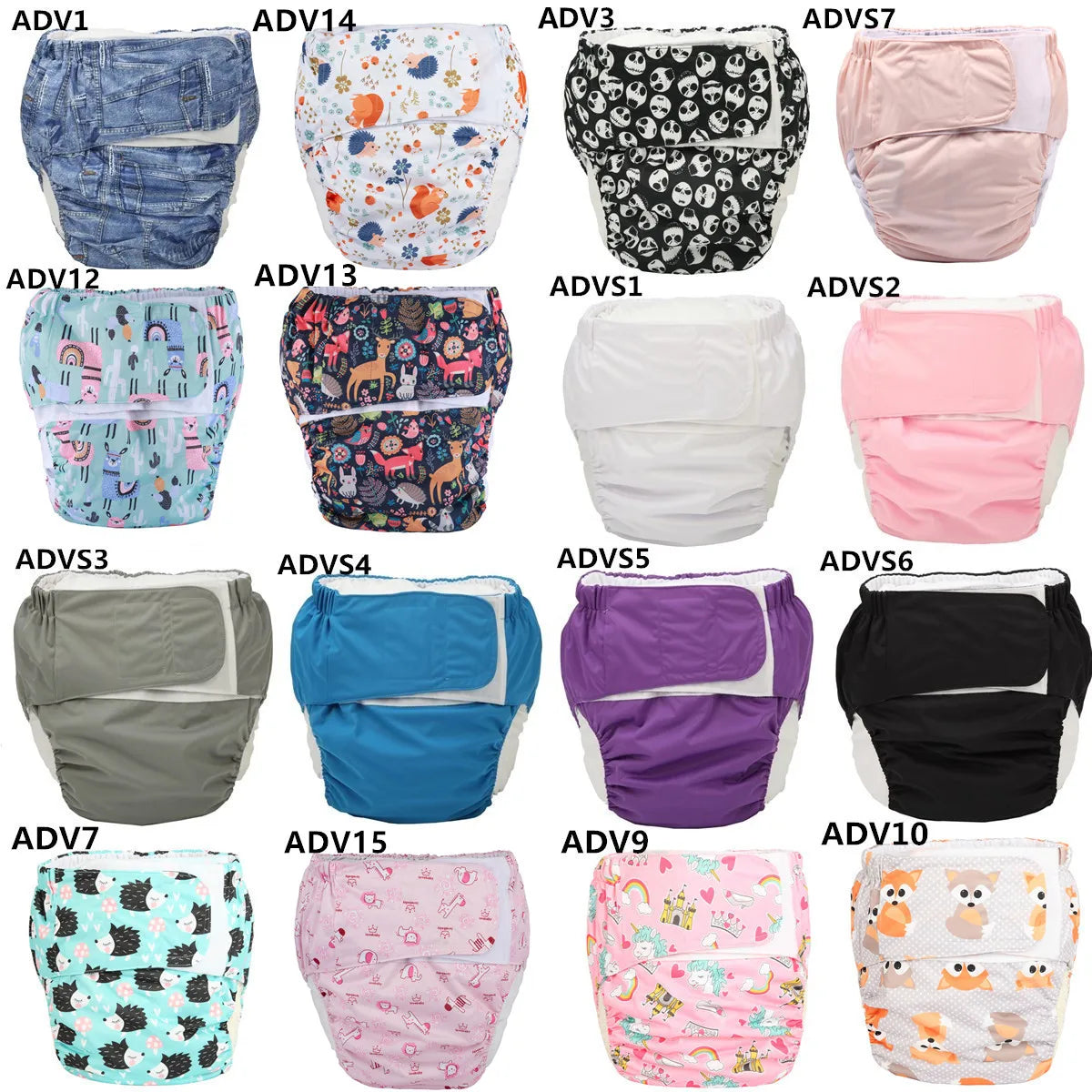 Sigzagor XL Adult Cloth Diaper – Reusable Pocket Nappy with Hook & Loop for Urinary Incontinence 68–128 cm Waist