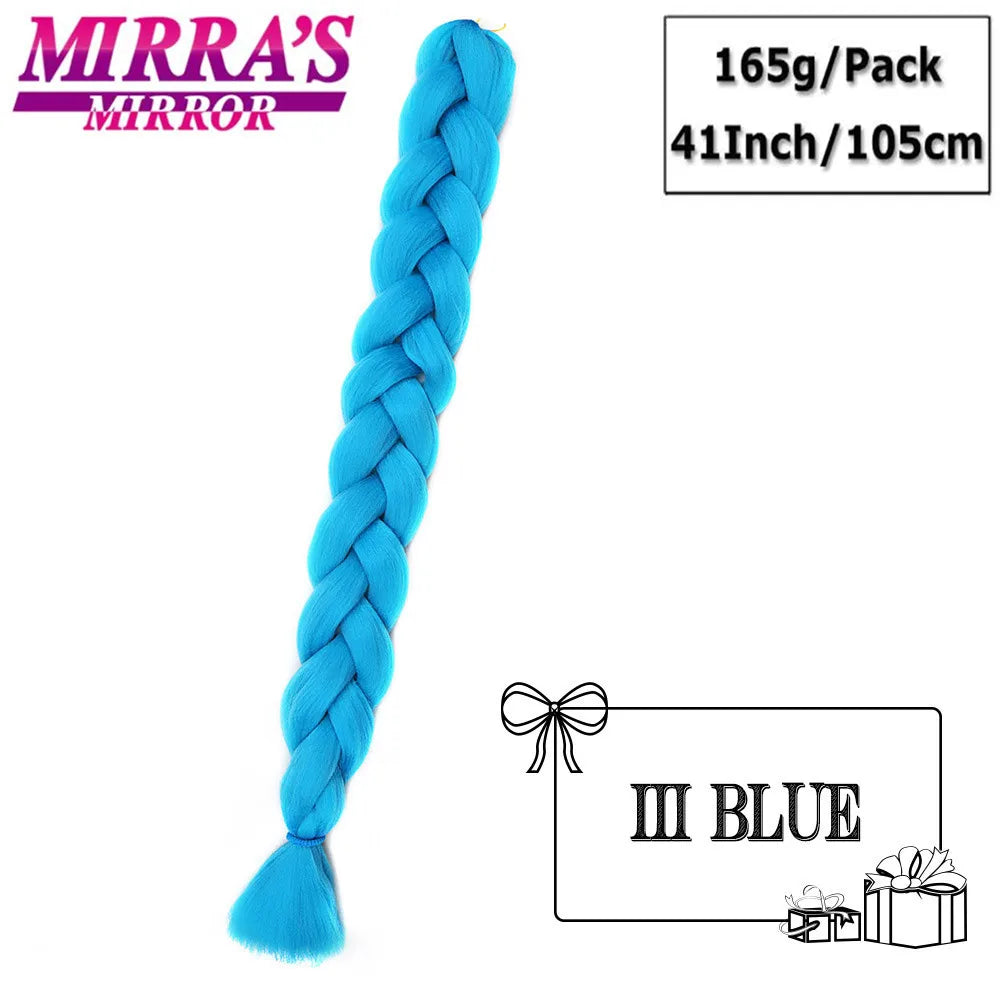 41" Jumbo Braiding Hair Extensions – Purple, Pink & Blue Ombre Synthetic Hair for Box Braids, Wholesale Support