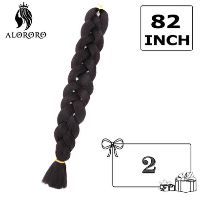 82-Inch Synthetic Braiding Hair Extensions – Jumbo Crochet Box Twist Braids in Green, Red, Pink & Yellow, Pure Color Wholesale