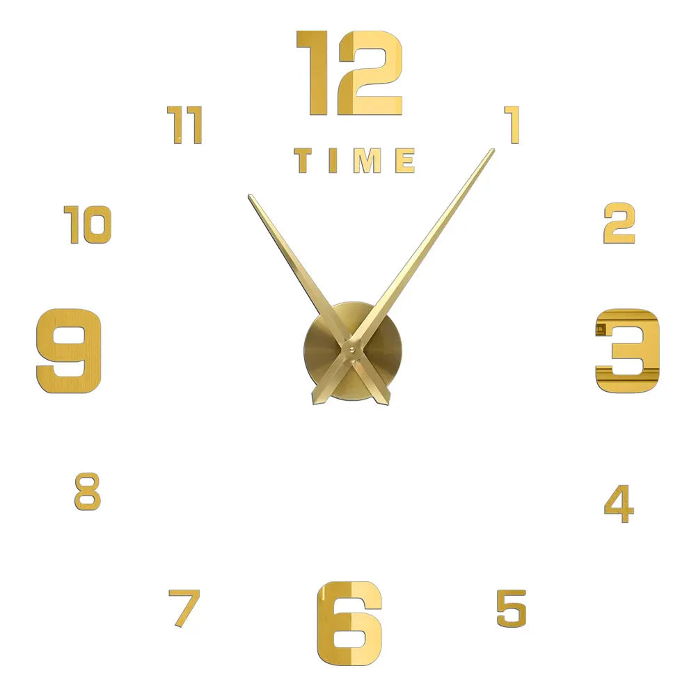3D DIY Wall Clock - Modern Acrylic Mirror Sticker Quartz Clock For Living Room Decor With Silent Movement