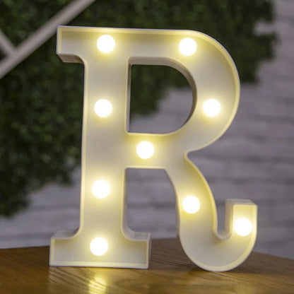 Alphabet & Number LED Lamp Night Light – Warm Battery-Powered Luminous Letter Light for Home, Wedding, Birthday & Party Decoration