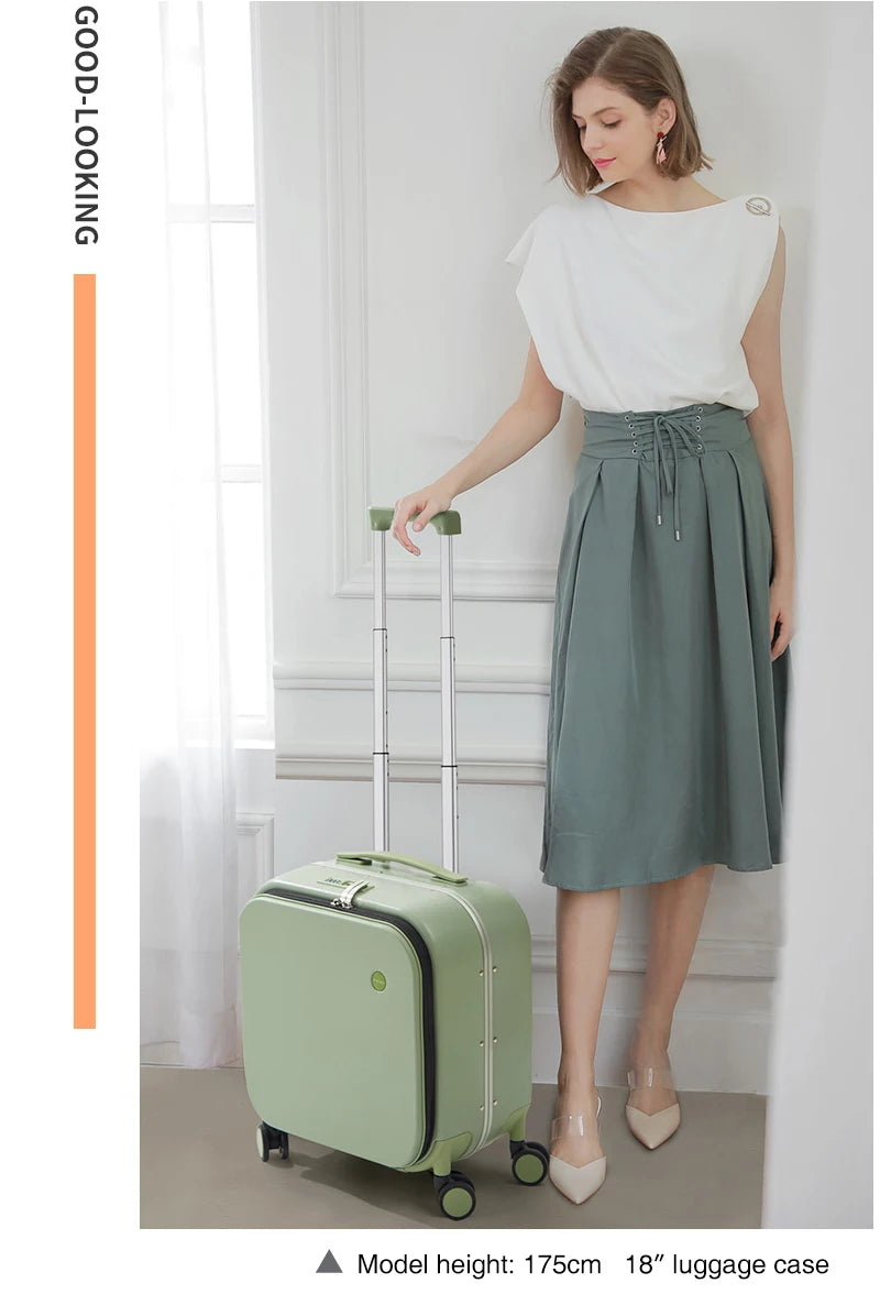 Mixi Aluminum Frame Carry-On Suitcase — Patent Design Rolling Luggage for Cabin, 18/20/24 Inch M9260
