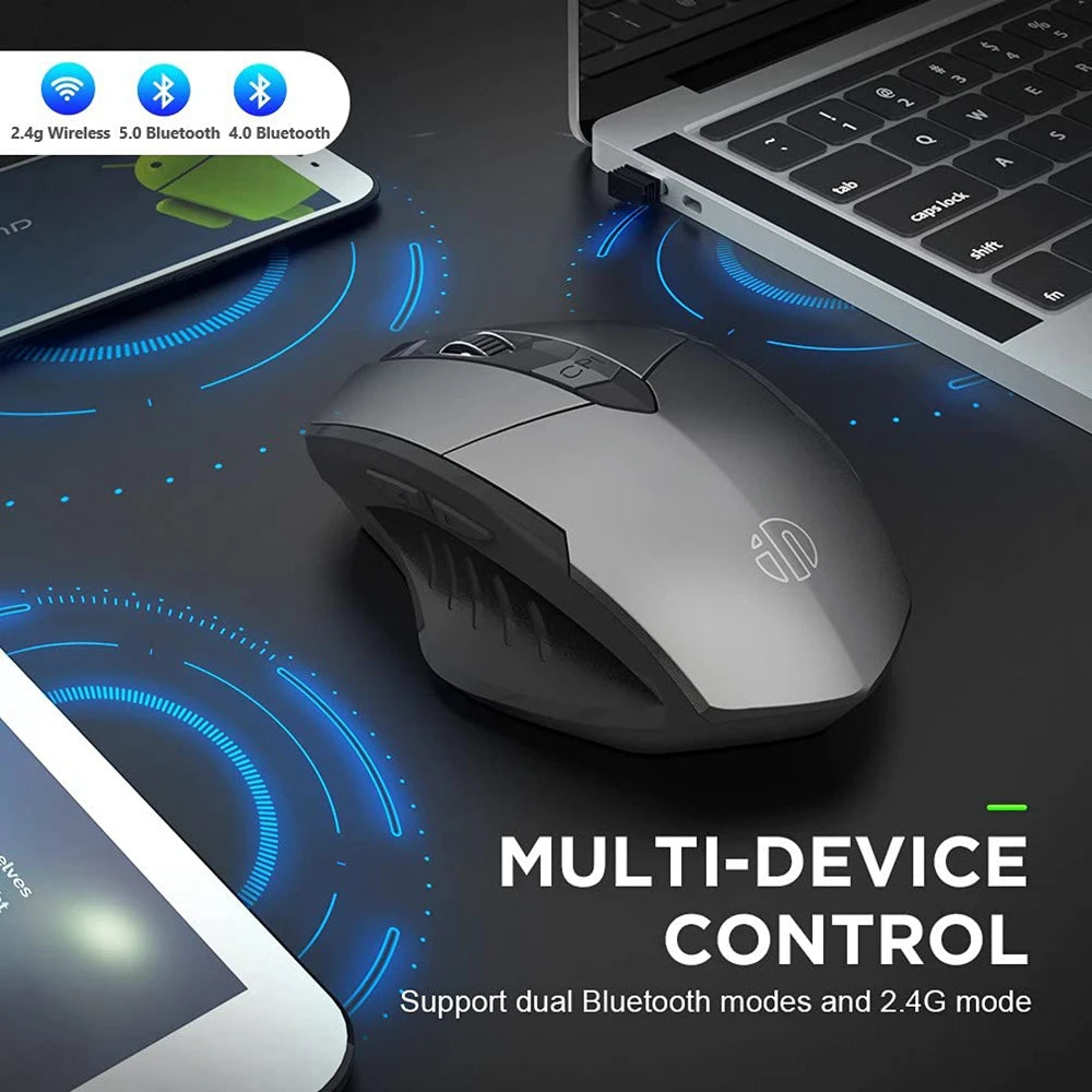 INPHIC Bluetooth Wireless Mouse – Rechargeable 2.4G Silent Office Mouse for PC, Laptop, Tablet, and Smartphone