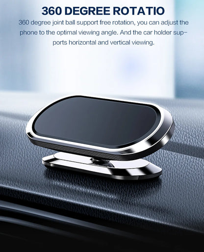 STONEGO 360° Rotating Metal Magnetic Phone Holder – Zinc Alloy Car Mount for Cellphones