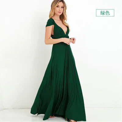 Multiway Convertible Boho Maxi Dress – DIY Wrap Infinity Bandage Long Dress for Women, Party, Bridesmaid & Club Wear