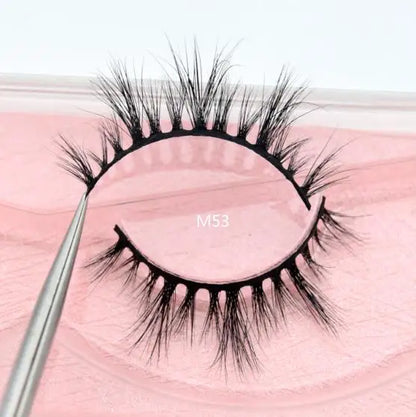 Visofree 3D Mink Eyelashes – Thick Handmade Full Strip Cruelty-Free False Lashes for Makeup M56