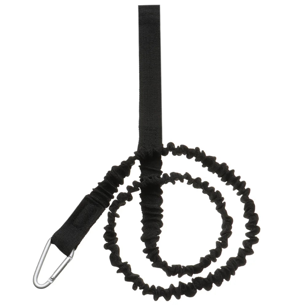 Adjustable Paddle Leash — Kayak & Surfboard Ankle Rope with Elastic Lanyard and Safety Carabiner