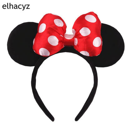 Big Classic Polka Dot Bow Minnie Mouse Ears Headband – Festival & Party Hairband for Women & Girls, Disney Trip Accessories