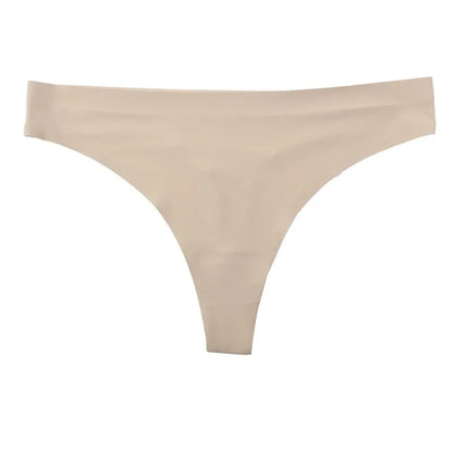 3PCS Ice Silk Seamless Thong Set for Women – Solid Low Rise Sexy G-String Sports Underwear, S-XL Sizes