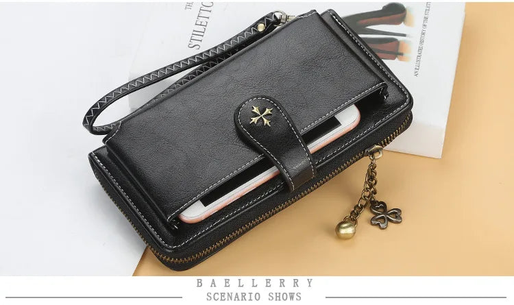 New Women’s PU Leather Wallet — Fashion Long Zipper Purse, Top Quality Brand Card Holder, Classic Female Wallet