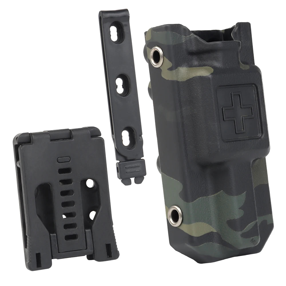 Tactical Tourniquet Pouch - EDC First Aid Holder with Belt Clip & K Sheath