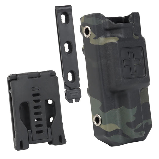 Tactical Tourniquet Pouch - EDC First Aid Holder with Belt Clip & K Sheath
