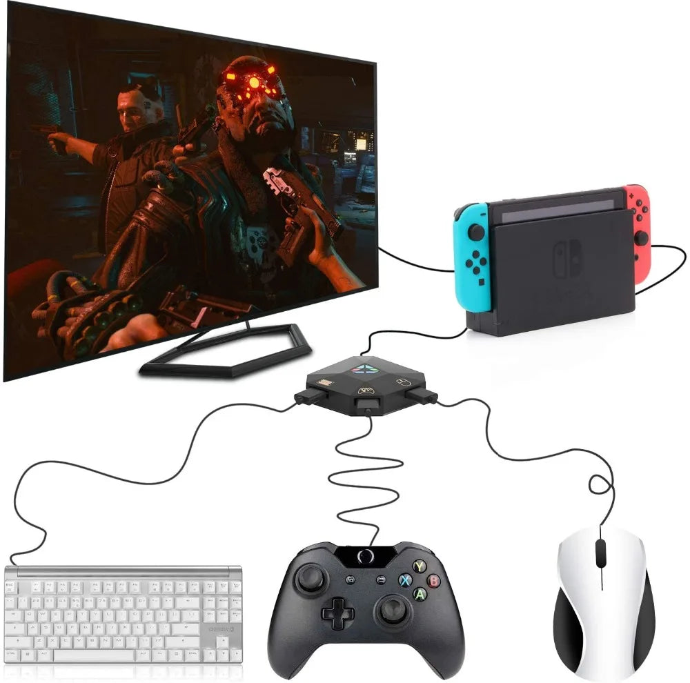 Keyboard & Mouse Adapter – Compatible with Nintendo Switch, PS4, PS3, Xbox One, Xbox 360