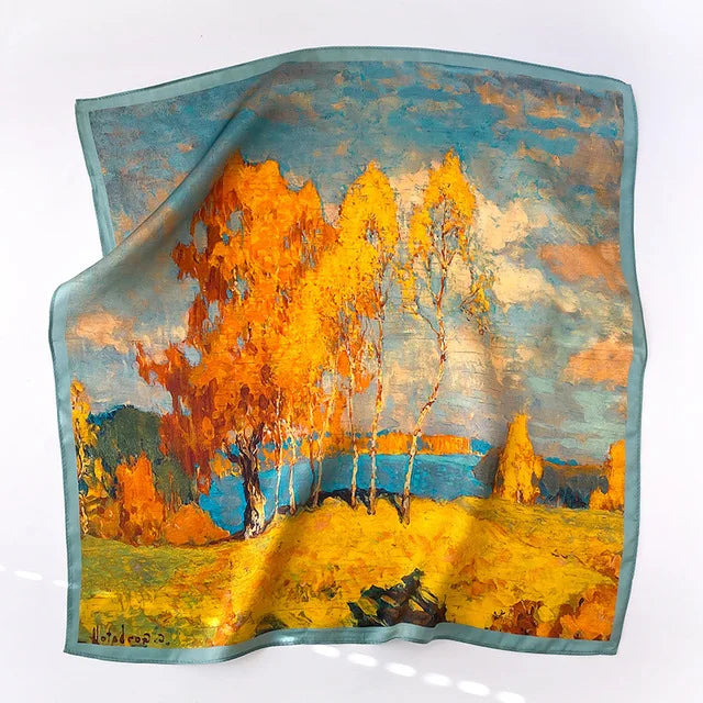 New 2024 Pashmina Scarf – 100% Mulberry Silk Small Shawl, Summer Beach Poncho, Women’s Hijab, Bandana & Kerchief 53x53cm