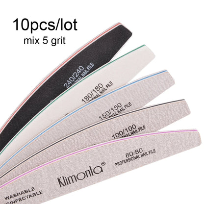 5/10PCS Professional Nail File Set - 100/180 Grit EVA Thickened Sandpaper Manicure Tools for Salon & Home Use