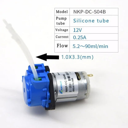 Kamoer DC 12V/24V Dosing Pump - Peristaltic Pump with Connector for Arduino, Aquarium, Lab & DIY Liquid Applications