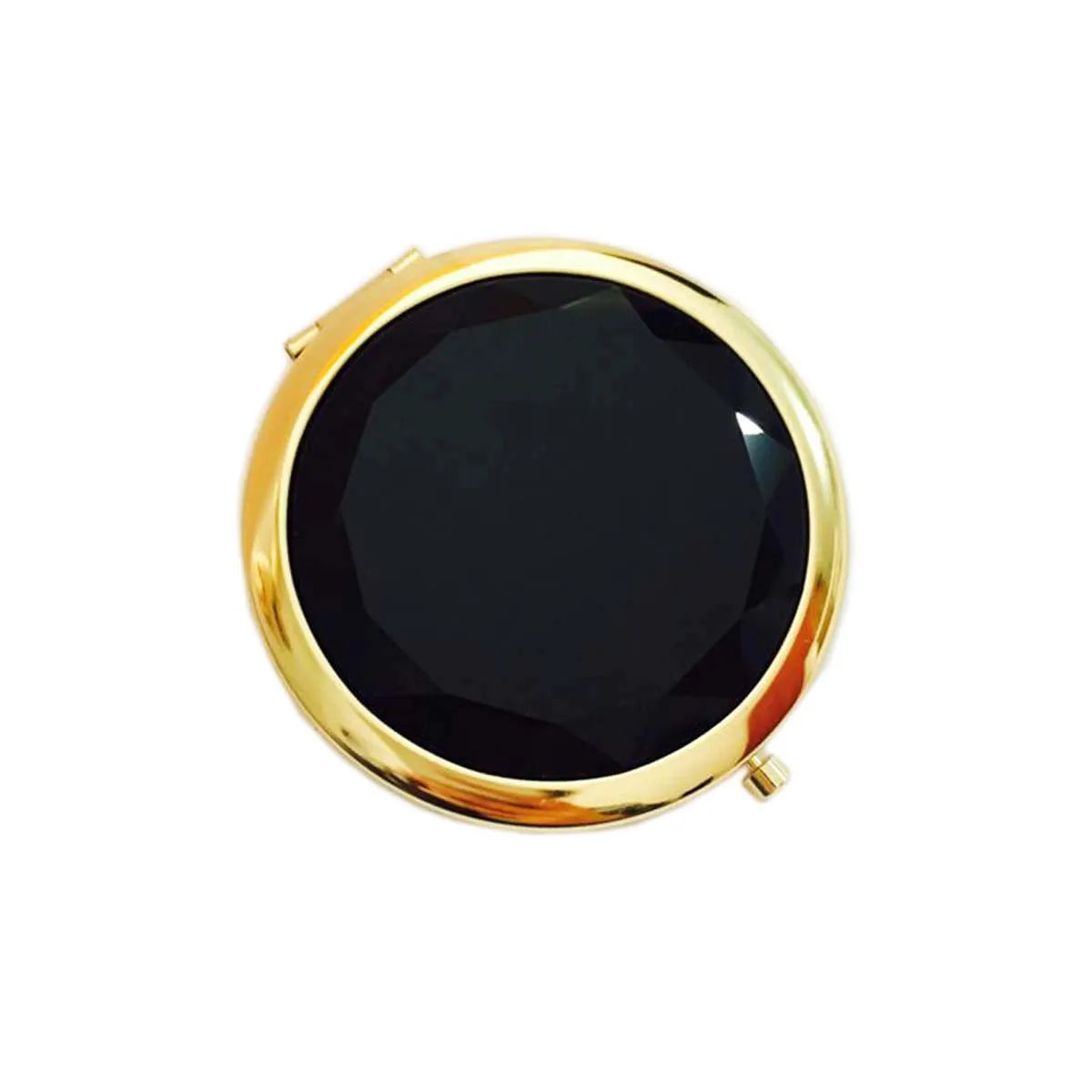 Luxury Crystal Folding Makeup Mirror - Portable Round Gold & Silver Pocket Compact Mirror, Personalized Beauty Gift