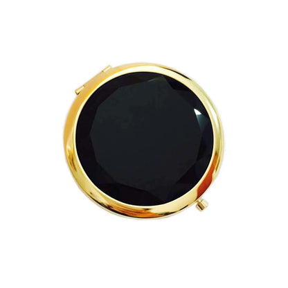 Luxury Crystal Folding Makeup Mirror - Portable Round Gold & Silver Pocket Compact Mirror, Personalized Beauty Gift