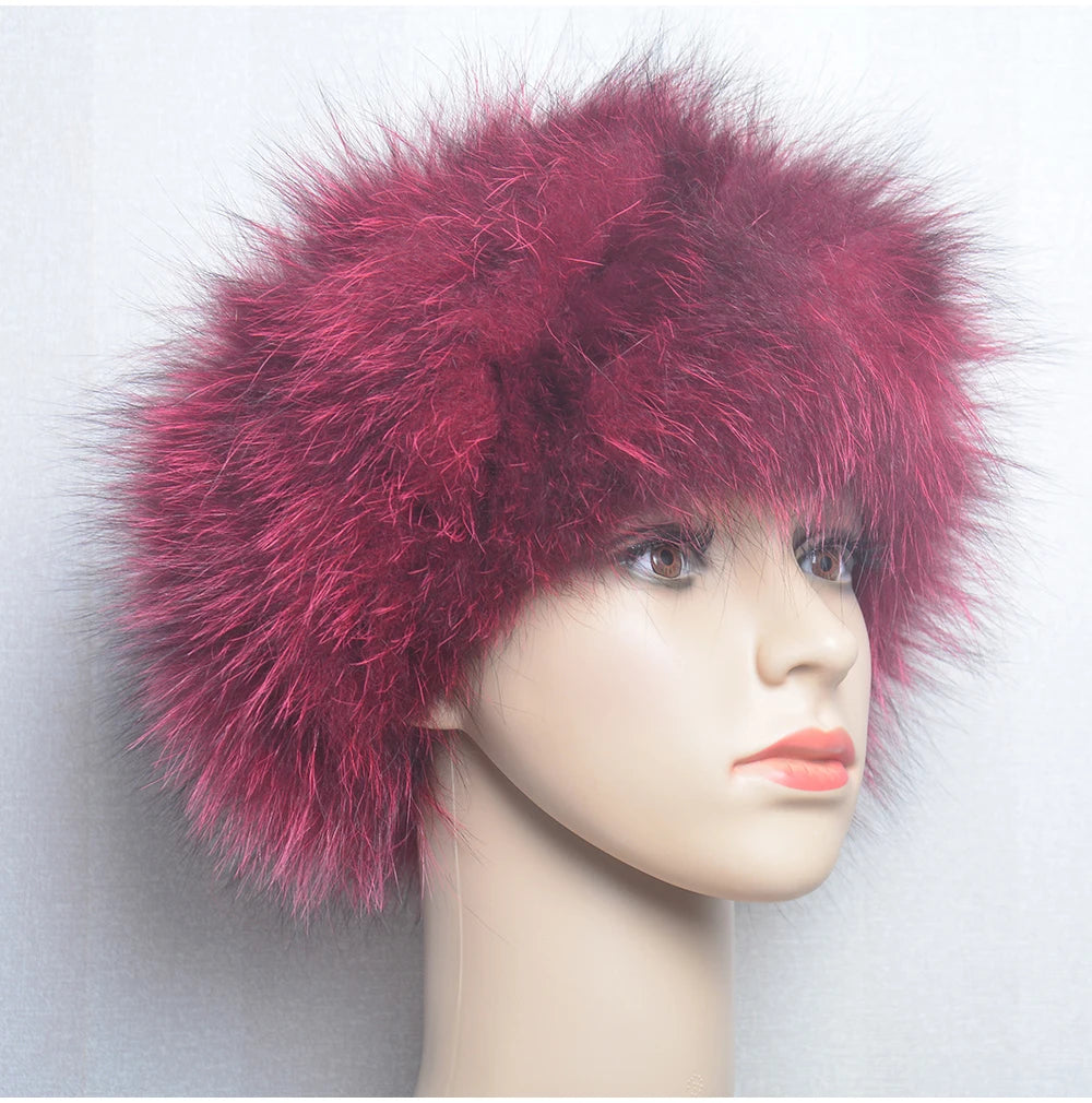 2025 Real Fox Fur Scarf and Headband – Luxury Winter Neck Warmer for Women, 100% Natural Fur, Elastic Ring Muffler