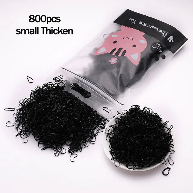 1000pcs Colorful Disposable Rubber Hair Bands for Girls – Small Ponytail Scrunchies, Fashion Hair Accessories Pack