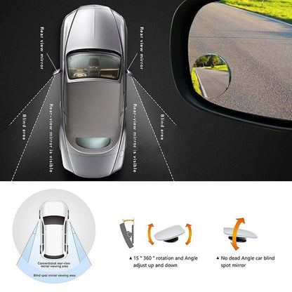 2PC 360° HD Frameless Blind Spot Mirrors – Ultrathin Wide-Angle Convex Rear View Car Accessories