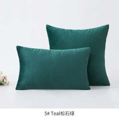 Inyahome Soft Velvet Cushion Cover - Pink Grey Beige Green Decorative Pillowcase For Bedroom Sofa 30x50cm 45x45cm