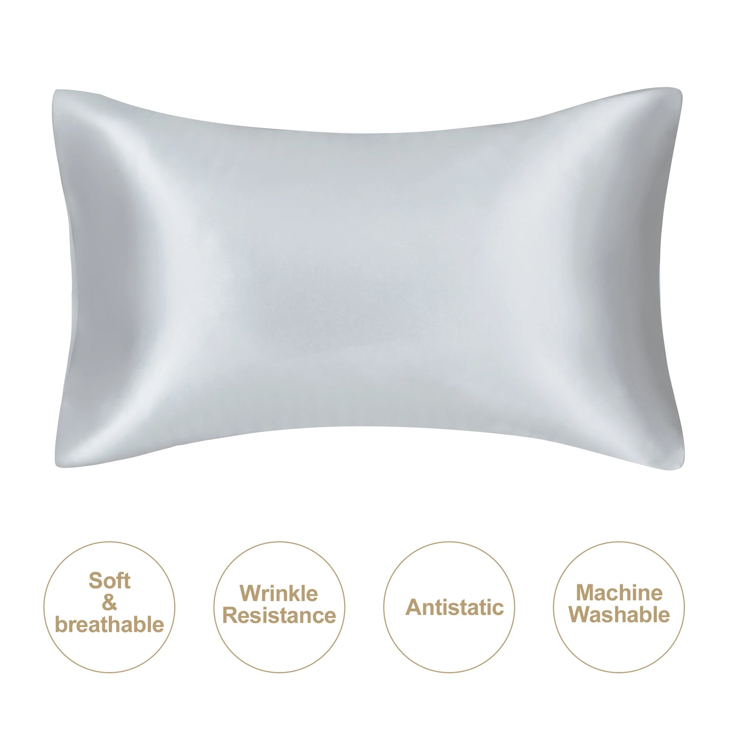 JuwenSilk Mulberry Silk Pillowcase – Soft Satin Silk Pillow Cover for Standard & Queen Size Bedding, Skin & Hair Care Luxury Sleep