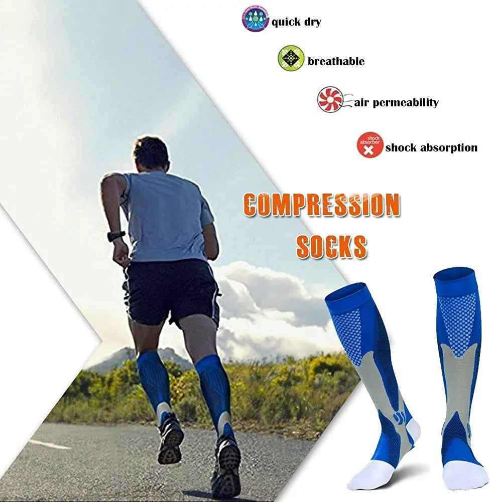 Compression Socks for Varicose Veins, Diabetics, and Sports – Nursing, Cycling, Running, Hiking Gift for Men