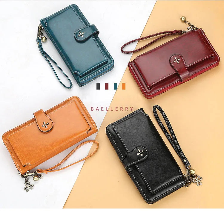 New Women’s PU Leather Wallet — Fashion Long Zipper Purse, Top Quality Brand Card Holder, Classic Female Wallet