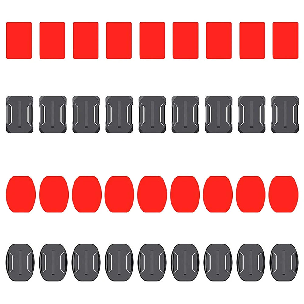 Flat & Curved Adhesive Mount Set for GoPro Hero 11/10/9/8 – Xiaomi Yi 4K, SJCAM Action Camera Mounting Stickers Accessories