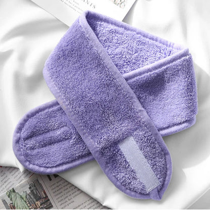 Women Soft Coral Fleece Toweling Hairband – Adjustable Makeup & Bath Headband for Washing Face, Spa & Facial Hair Holder Accessory